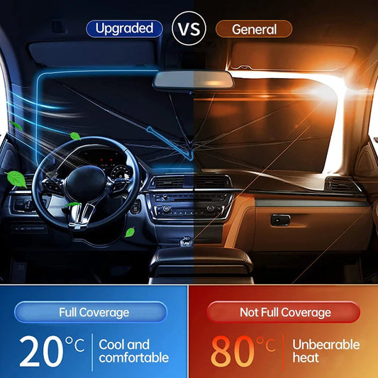 💥LAST DAY SALE 50%OFF💥🌈Car Windshield Sun Shade Umbrella - Foldable Car Umbrella Sunshade Cover UV Block Car Front Window (Heat Insulation Protection) for Auto Windshield Covers Most Cars