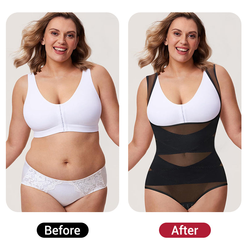 🎉Special Sales - 49% OFF✨3-in-1 Women's Lightweight Mesh Yoga Bodysuit Shaper