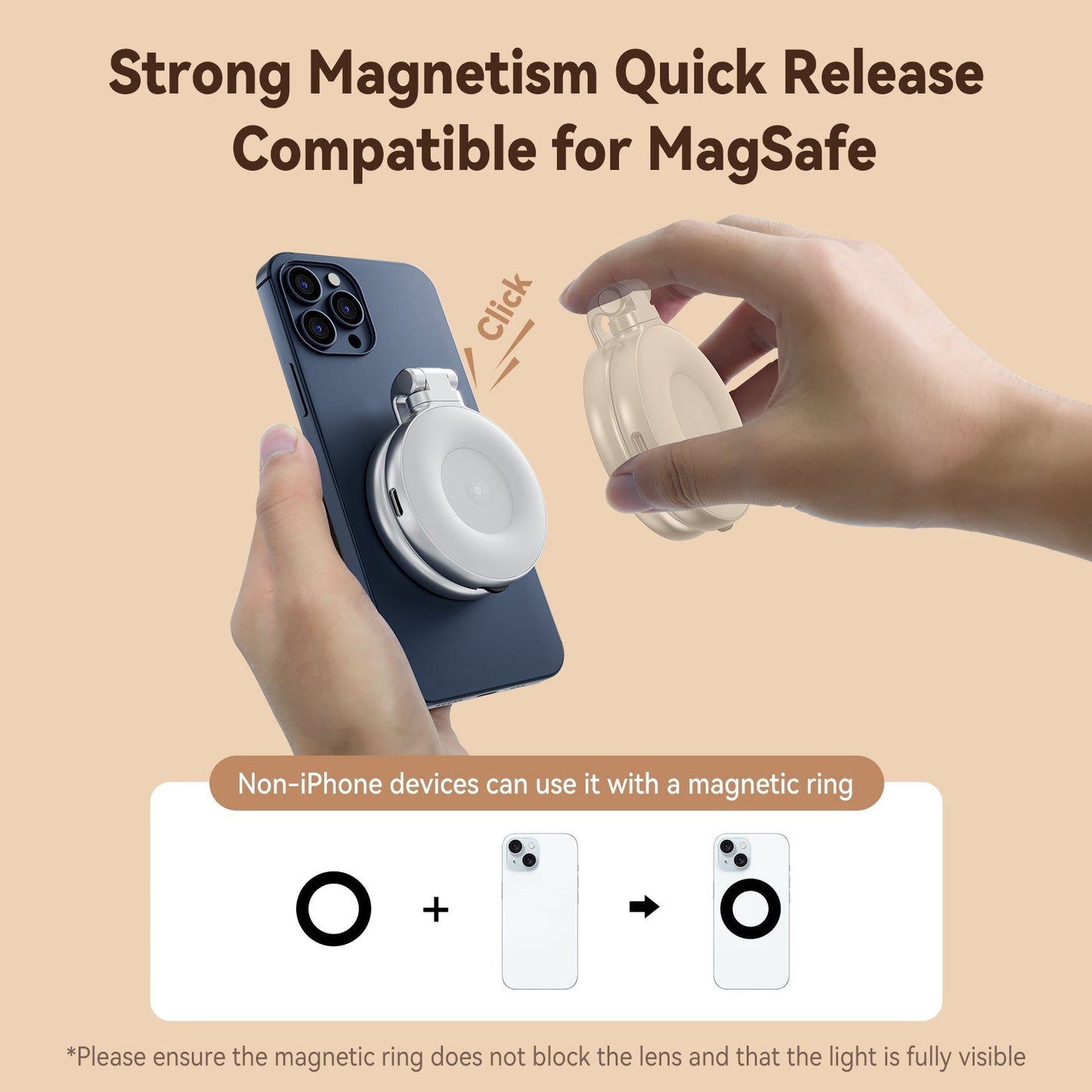 Telesin C03 Magnetic Selfie Ring Light