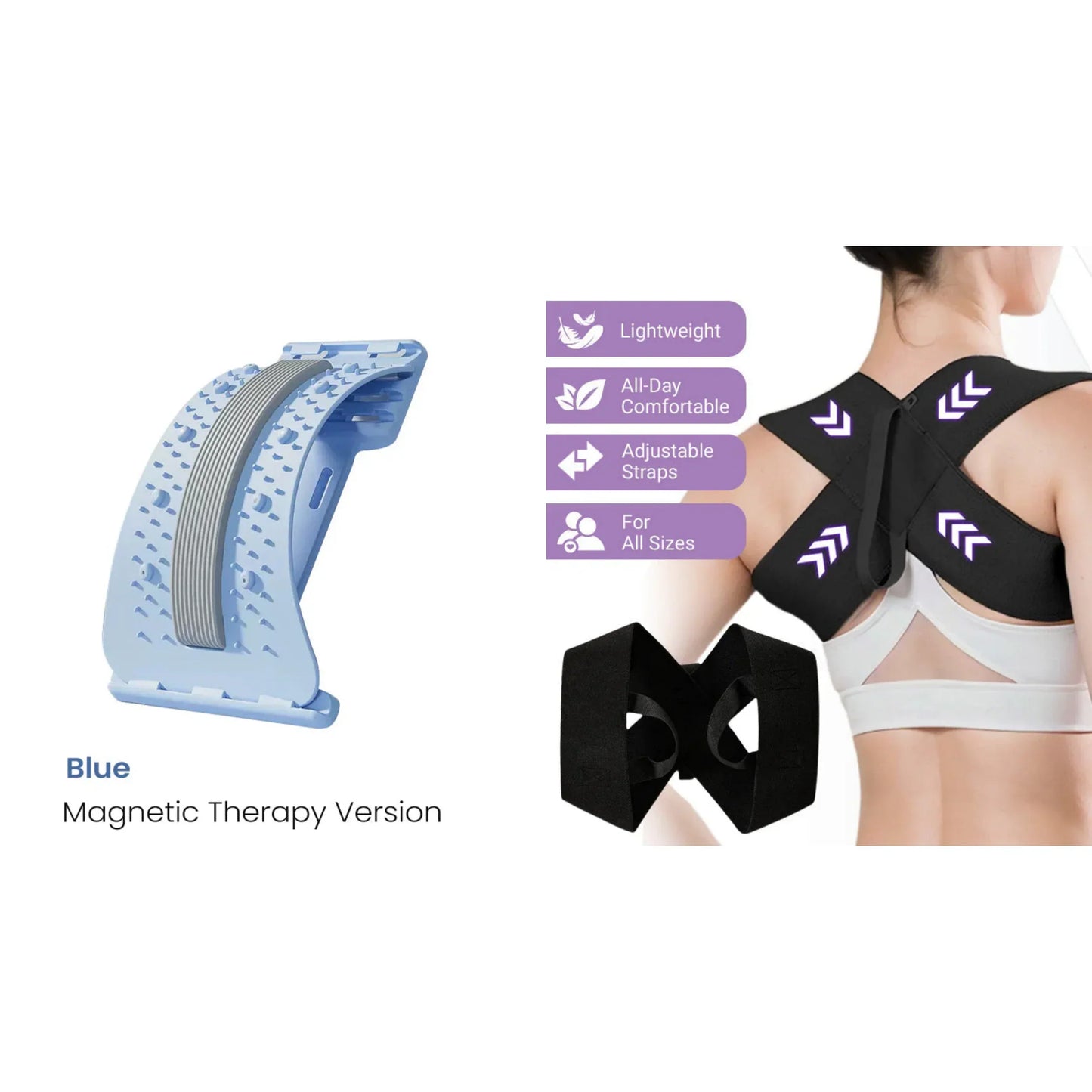🔥 Magnetic Lumbar Stretcher – Acupressure Massage, Portable Design & Relieves Back Pain 🧘‍♂️✨