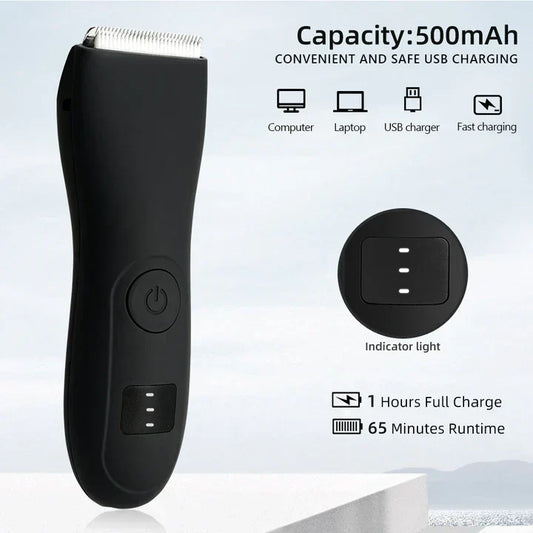 Rechargeable Body Hair Trimmer for Men & Women with Bikini Line Attachment