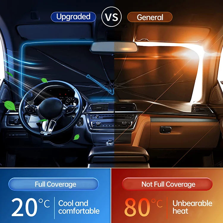 💥LAST DAY SALE 50%OFF💥🌈Car Windshield Sun Shade Umbrella - Foldable Car Umbrella Sunshade Cover UV Block Car Front Window (Heat Insulation Protection) for Auto Windshield Covers Most Cars