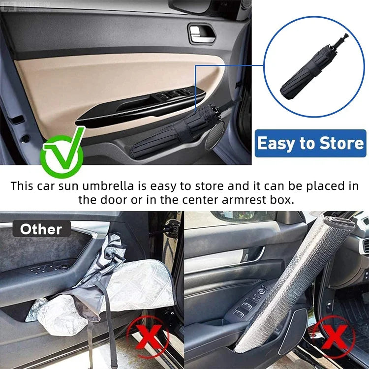 💥LAST DAY SALE 50%OFF💥🌈Car Windshield Sun Shade Umbrella - Foldable Car Umbrella Sunshade Cover UV Block Car Front Window (Heat Insulation Protection) for Auto Windshield Covers Most Cars